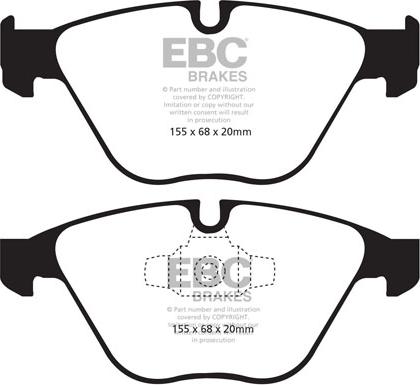 EBC Brakes DP41512R - Тормозные колодки, дисковые, комплект autospares.lv