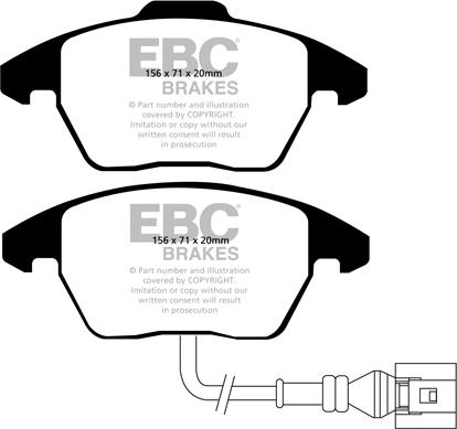 EBC Brakes DP41517R - Тормозные колодки, дисковые, комплект autospares.lv