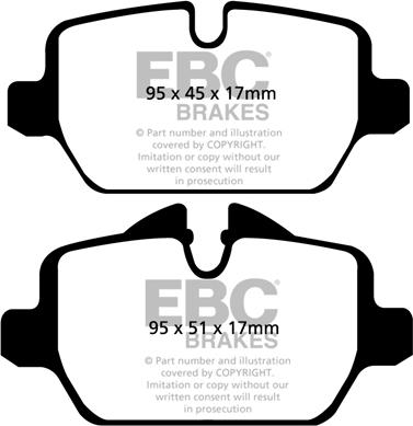 EBC Brakes DP1576 - Тормозные колодки, дисковые, комплект autospares.lv