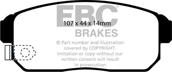 EBC Brakes DP1691 - Тормозные колодки, дисковые, комплект autospares.lv