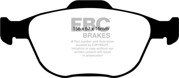 EBC Brakes DP1641 - Тормозные колодки, дисковые, комплект autospares.lv