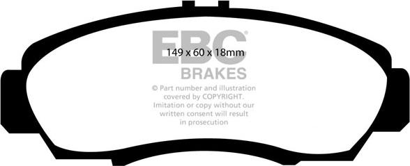 EBC Brakes DP21610 - Тормозные колодки, дисковые, комплект autospares.lv