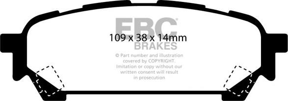 EBC Brakes DP1687 - Тормозные колодки, дисковые, комплект autospares.lv