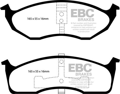 EBC Brakes DP1623 - Тормозные колодки, дисковые, комплект autospares.lv