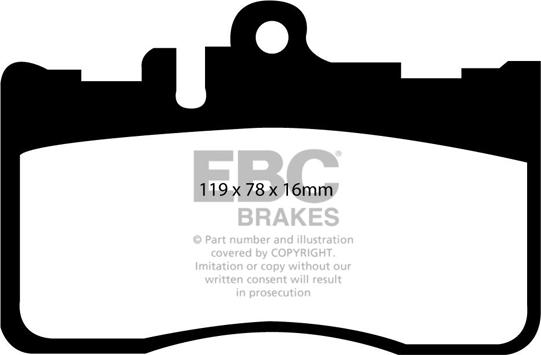 EBC Brakes DP1622 - Тормозные колодки, дисковые, комплект autospares.lv