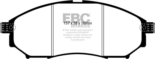 EBC Brakes DP1671 - Тормозные колодки, дисковые, комплект autospares.lv