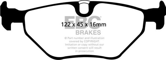 EBC Brakes DP41091R - Тормозные колодки, дисковые, комплект autospares.lv