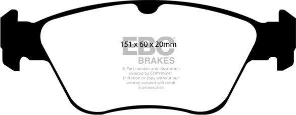 EBC Brakes DP21055 - Тормозные колодки, дисковые, комплект autospares.lv