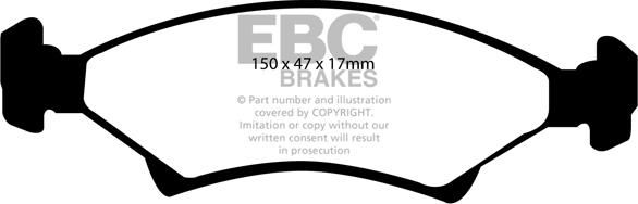 EBC Brakes DP1001 - Тормозные колодки, дисковые, комплект autospares.lv