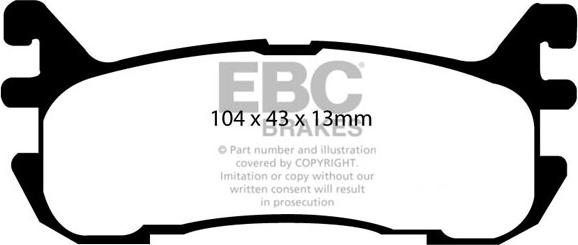 EBC Brakes DP41003R - Тормозные колодки, дисковые, комплект autospares.lv