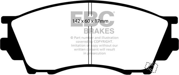 EBC Brakes DP1019 - Тормозные колодки, дисковые, комплект autospares.lv