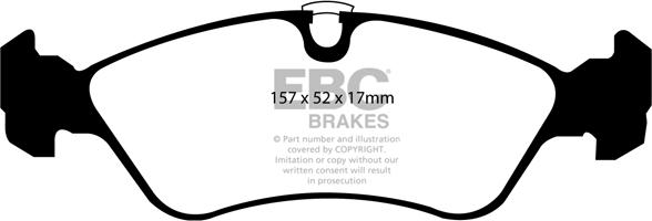 EBC Brakes DP1087 - Тормозные колодки, дисковые, комплект autospares.lv