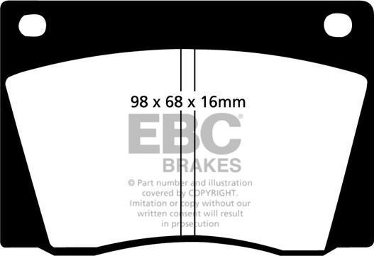 EBC Brakes DP108 - Тормозные колодки, дисковые, комплект autospares.lv