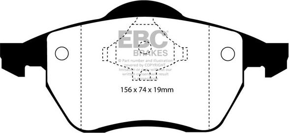 EBC Brakes DP1074 - Тормозные колодки, дисковые, комплект autospares.lv