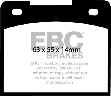 EBC Brakes DP114 - Тормозные колодки, дисковые, комплект autospares.lv