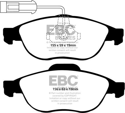 EBC Brakes DP1153 - Тормозные колодки, дисковые, комплект autospares.lv