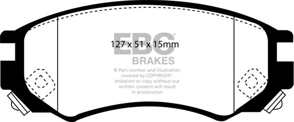 EBC Brakes DP1101 - Тормозные колодки, дисковые, комплект autospares.lv