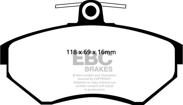 EBC Brakes DP41112R - Тормозные колодки, дисковые, комплект autospares.lv
