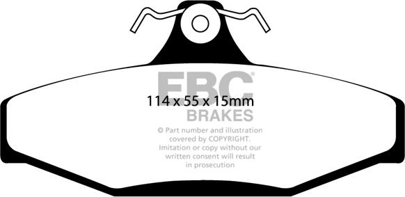 EBC Brakes DP1132 - Тормозные колодки, дисковые, комплект autospares.lv