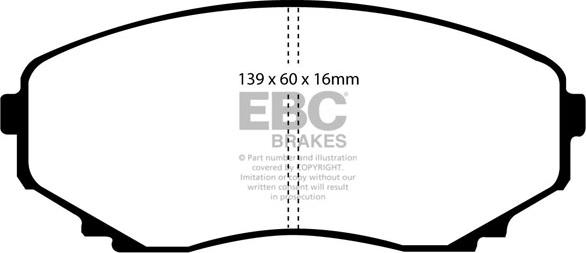 EBC Brakes DP61121 - Тормозные колодки, дисковые, комплект autospares.lv