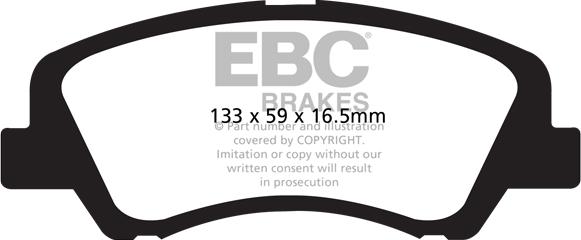 EBC Brakes DP1899 - Тормозные колодки, дисковые, комплект autospares.lv