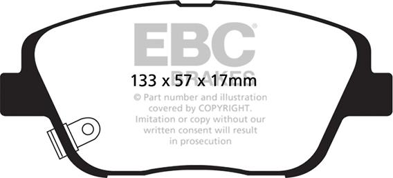 EBC Brakes DP1864 - Тормозные колодки, дисковые, комплект autospares.lv