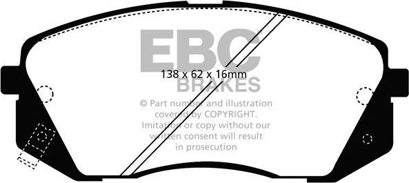EBC Brakes DP21809 - Тормозные колодки, дисковые, комплект autospares.lv