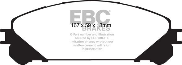 EBC Brakes DP1837 - Тормозные колодки, дисковые, комплект autospares.lv