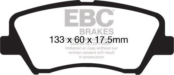 EBC Brakes DP1874 - Тормозные колодки, дисковые, комплект autospares.lv