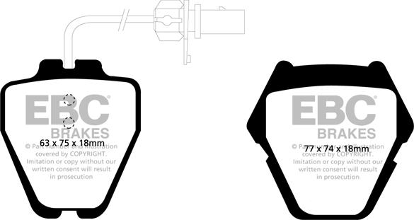 EBC Brakes DP1348 - Тормозные колодки, дисковые, комплект autospares.lv