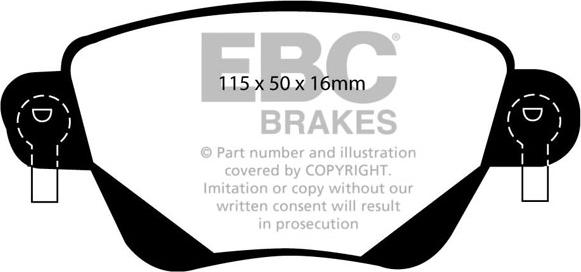 EBC Brakes DP41350R - Тормозные колодки, дисковые, комплект autospares.lv