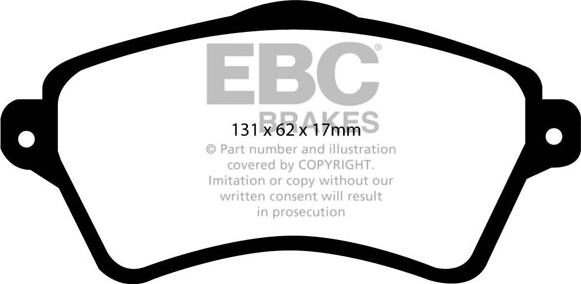 EBC Brakes DP1352 - Тормозные колодки, дисковые, комплект autospares.lv