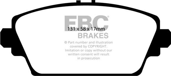 EBC Brakes DP1339 - Тормозные колодки, дисковые, комплект autospares.lv