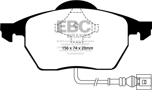 EBC Brakes DP41330R - Тормозные колодки, дисковые, комплект autospares.lv