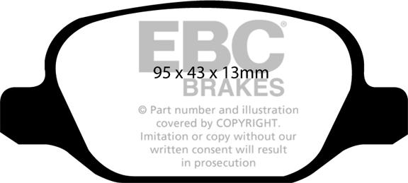 EBC Brakes DP41338R - Тормозные колодки, дисковые, комплект autospares.lv