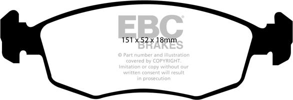 EBC Brakes DP1337 - Тормозные колодки, дисковые, комплект autospares.lv