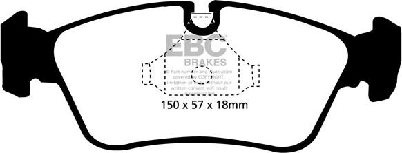 EBC Brakes DP41211R - Тормозные колодки, дисковые, комплект autospares.lv