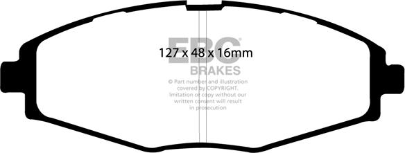 EBC Brakes DP1212 - Тормозные колодки, дисковые, комплект autospares.lv