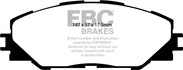 EBC Brakes DP61792 - Тормозные колодки, дисковые, комплект autospares.lv