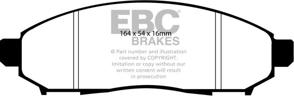 EBC Brakes DP61747 - Тормозные колодки, дисковые, комплект autospares.lv