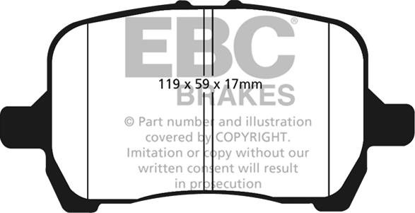 EBC Brakes DP1763 - Тормозные колодки, дисковые, комплект autospares.lv