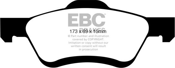EBC Brakes DP1709 - Тормозные колодки, дисковые, комплект autospares.lv