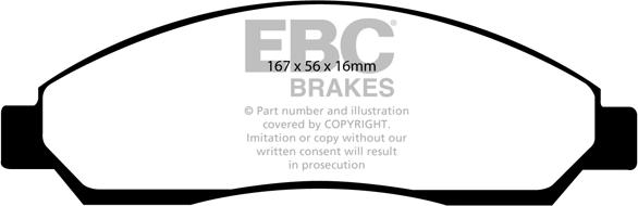 EBC Brakes DP1705 - Тормозные колодки, дисковые, комплект autospares.lv