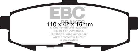 EBC Brakes DP1733 - Тормозные колодки, дисковые, комплект autospares.lv