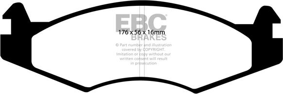 EBC Brakes DP813 - Тормозные колодки, дисковые, комплект autospares.lv