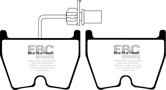 EBC Brakes DP31513C - Тормозные колодки, дисковые, комплект autospares.lv