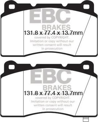 EBC Brakes DP32147C - Тормозные колодки, дисковые, комплект autospares.lv