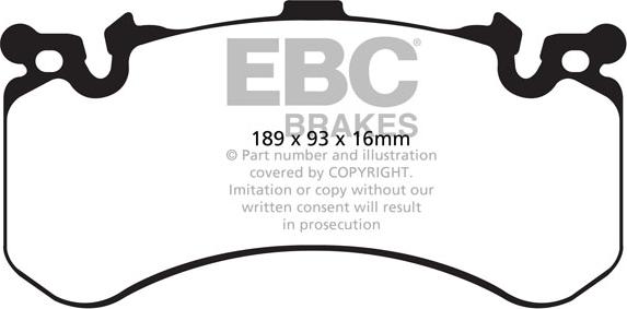 EBC Brakes DP42158R - Тормозные колодки, дисковые, комплект autospares.lv