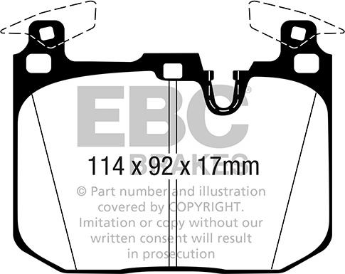 EBC Brakes DP42360R - Тормозные колодки, дисковые, комплект autospares.lv