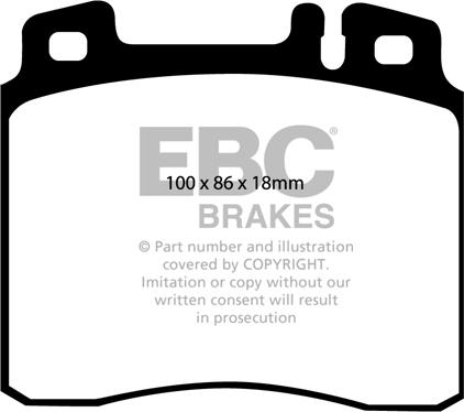 EBC Brakes DP4963R - Тормозные колодки, дисковые, комплект autospares.lv